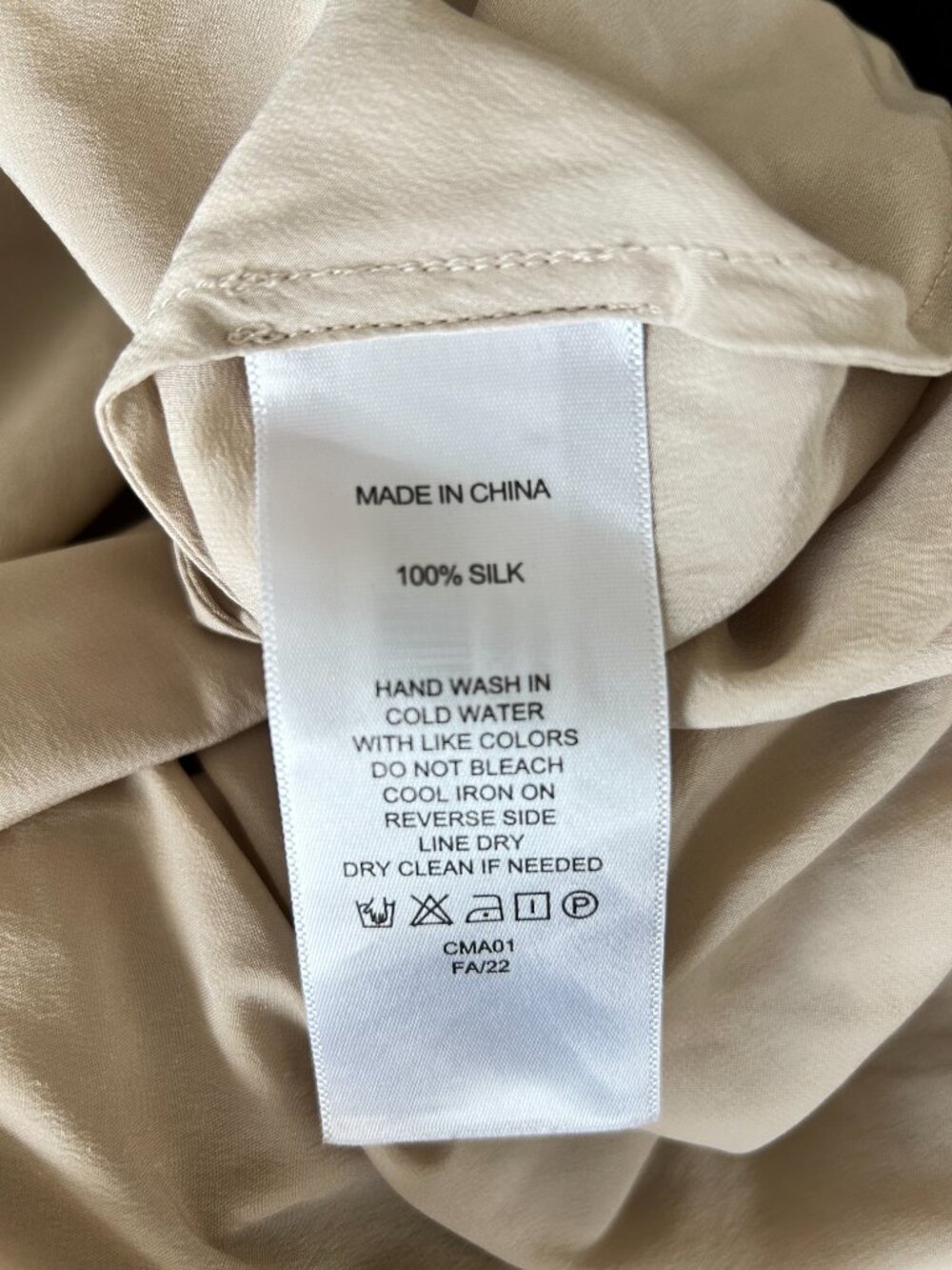 Quince 100% Silk Washable A-Line Midi Skirt Champagne XS - Picture 4 of 6
